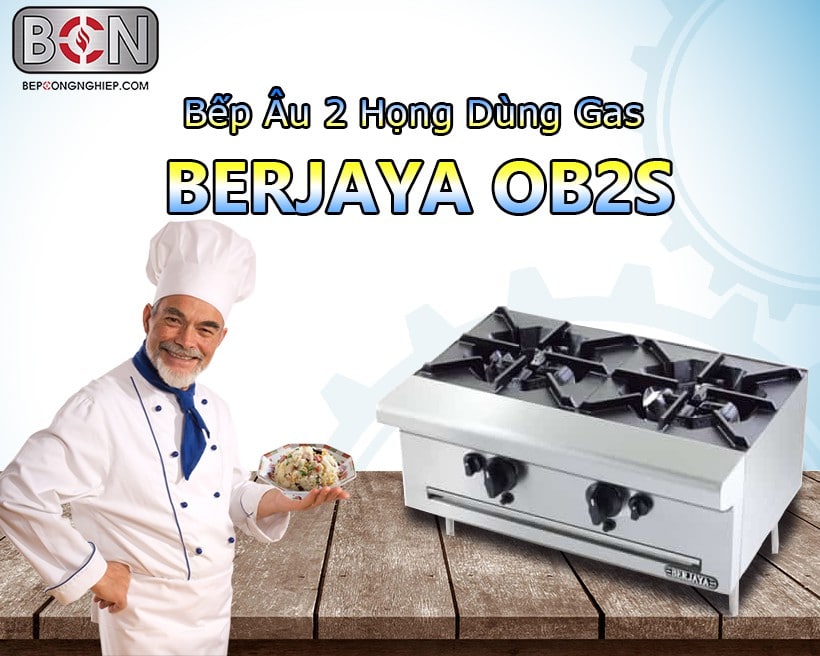 Bếp âu 2 họng dùng gas Berjaya-Ob2s New