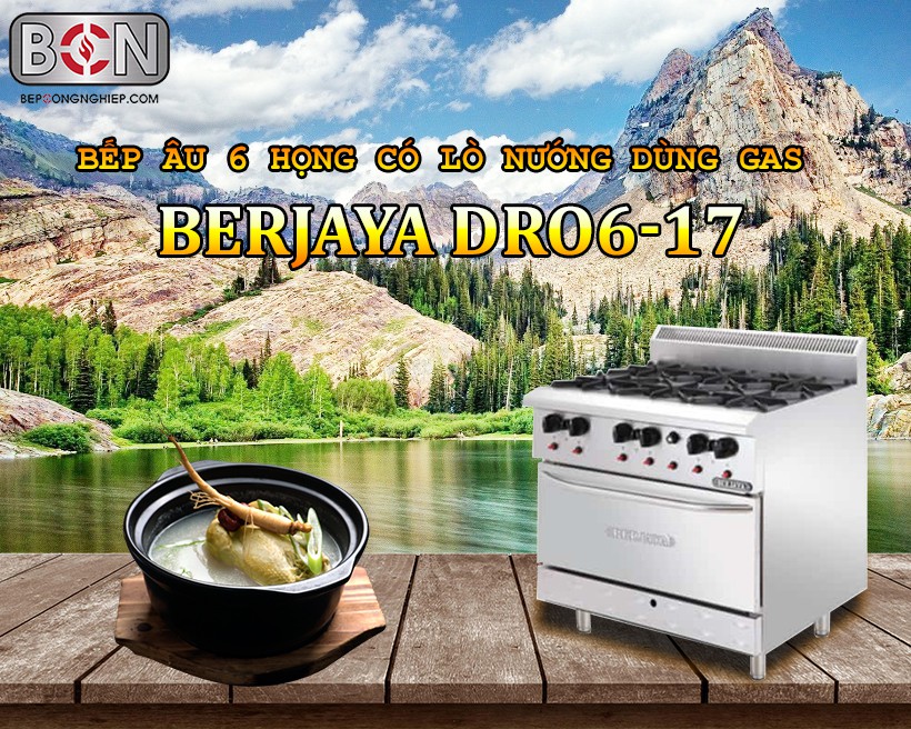 Bếp âu 6 họng có lò nướng Berjaya