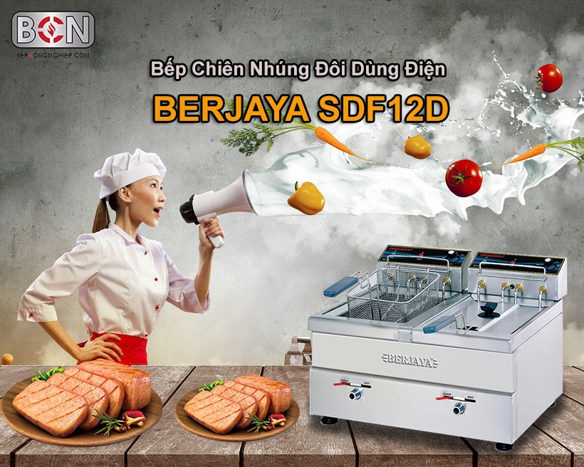 bếp chiên nhúng đôi dùng điện Berjaya New 8