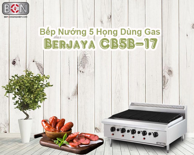 bếp nướng 5 họng dùng gas Berjaya Cb5b-17