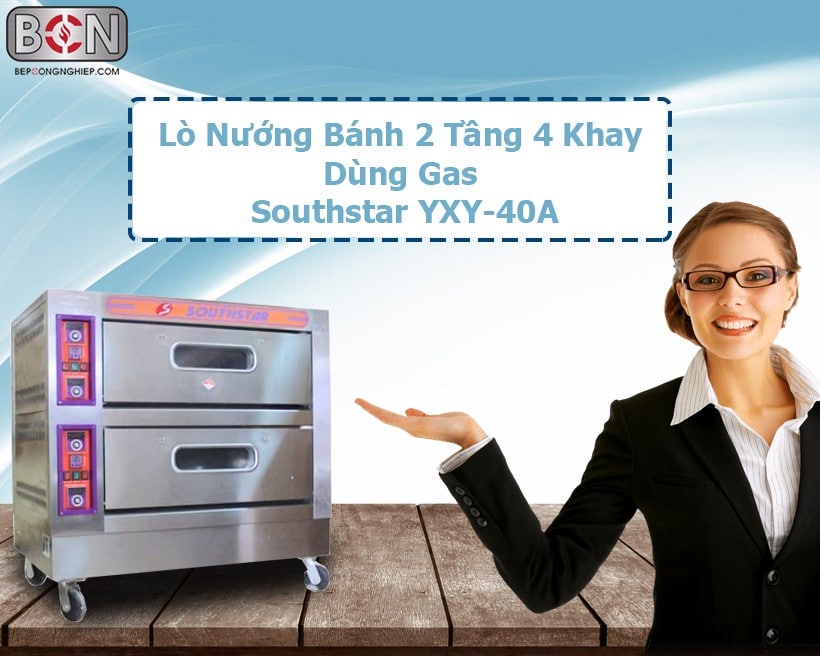 Lò nướng bánh 2 tầng 4 khay dùng gas Southstar Yxy-40a New