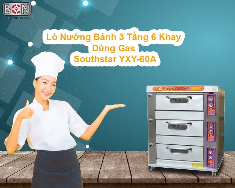 lò nướng bánh 3 tầng 6 khay Southstar Yxy-60a New