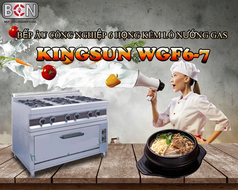 bếp âu công nghiệp 6 họng Kingsun