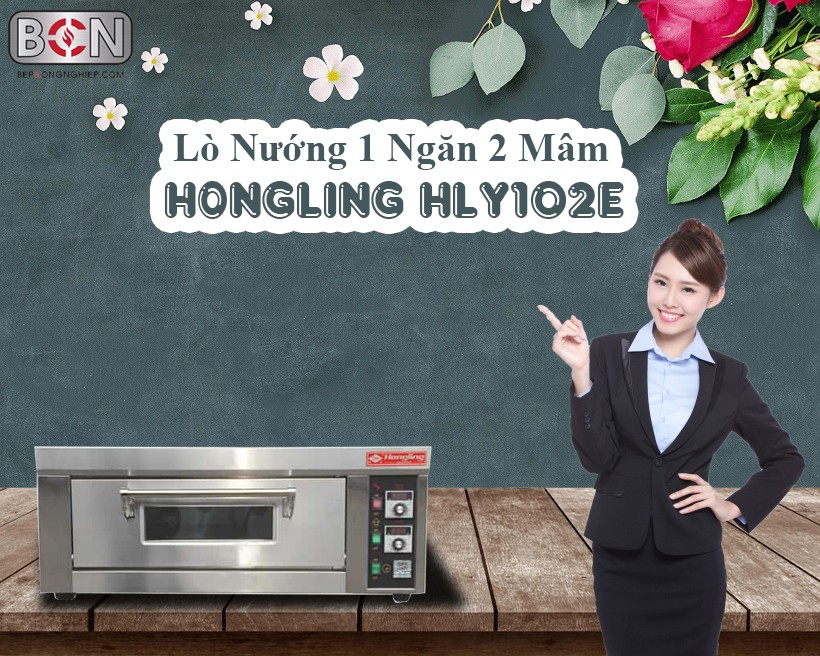 lò nướng 1 ngăn 2 mâm Hongling-Hly102e New