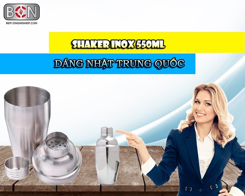 Shaker Inox 550ml dáng nhật Trung Quốc New