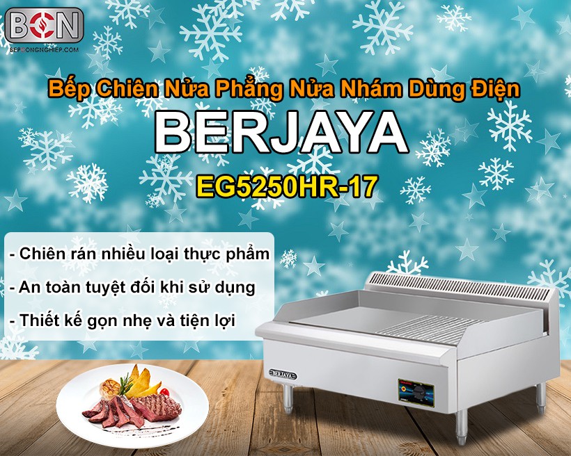 Bếp chiên nửa phẳng nửa nhám dùng điện Berjaya New 1