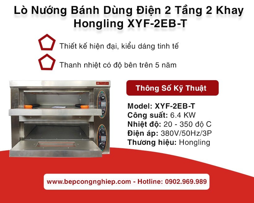Lò nướng bánh dùng điện 2 tầng 2 khay Hongling Xyf-2ed-T New