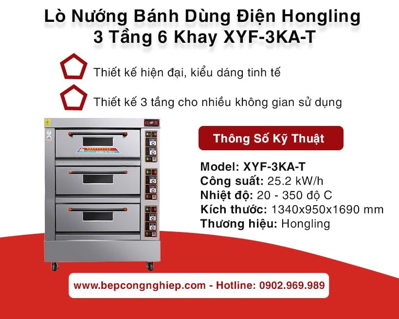 Lò nướng bánh dùng điện Hongling 3 tầng 6 khay Xyf-3ka-T New