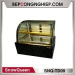 tủ bánh kem mini để bàn kính cong Snowqueen Snq-Td09